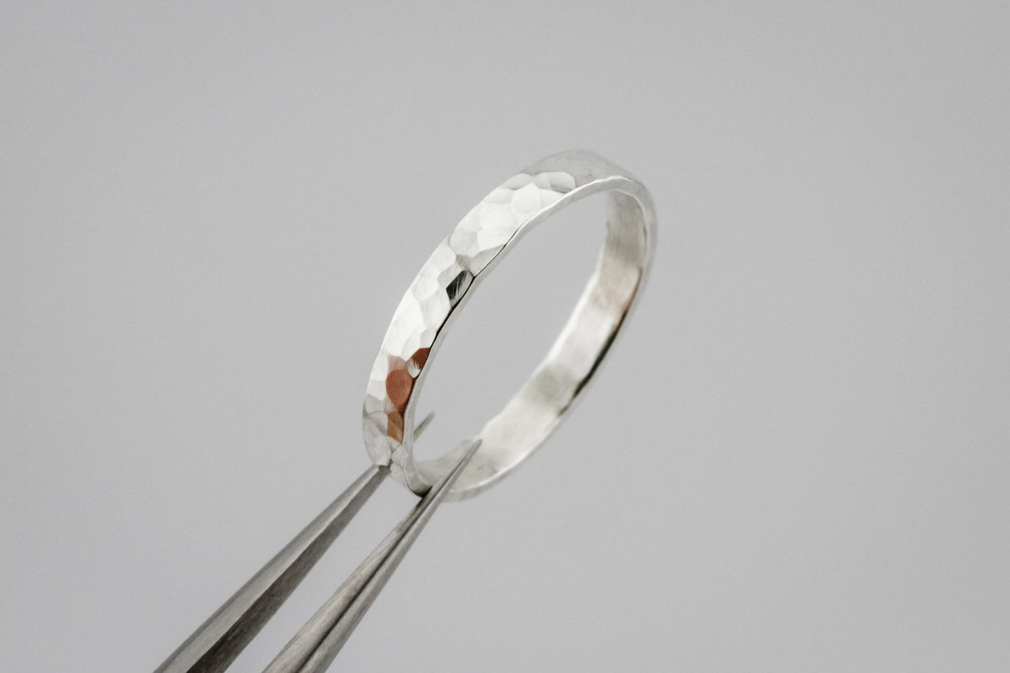 Ring, Silver Hammer Texture 2.7mm Sterling Silver Stacking Ring