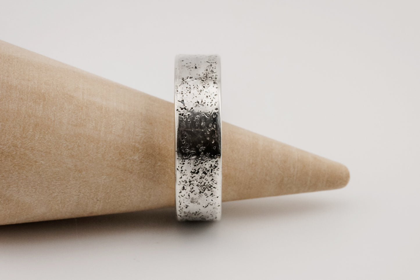 Ring, Wide Textured 6mm Sterling Silver Statement Ring