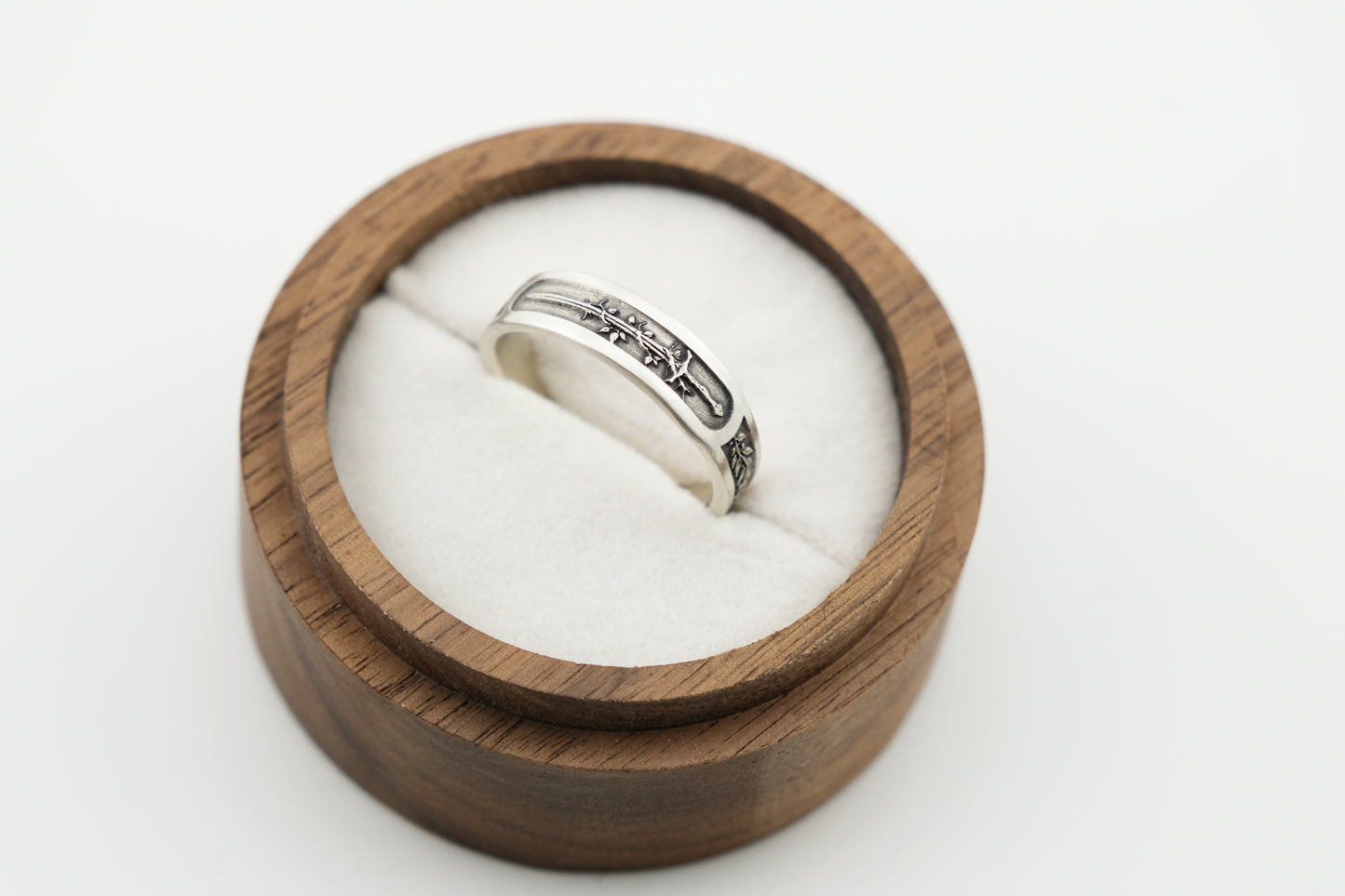 Ring, Engraved "Sword & Vine" Sterling Silver Ring