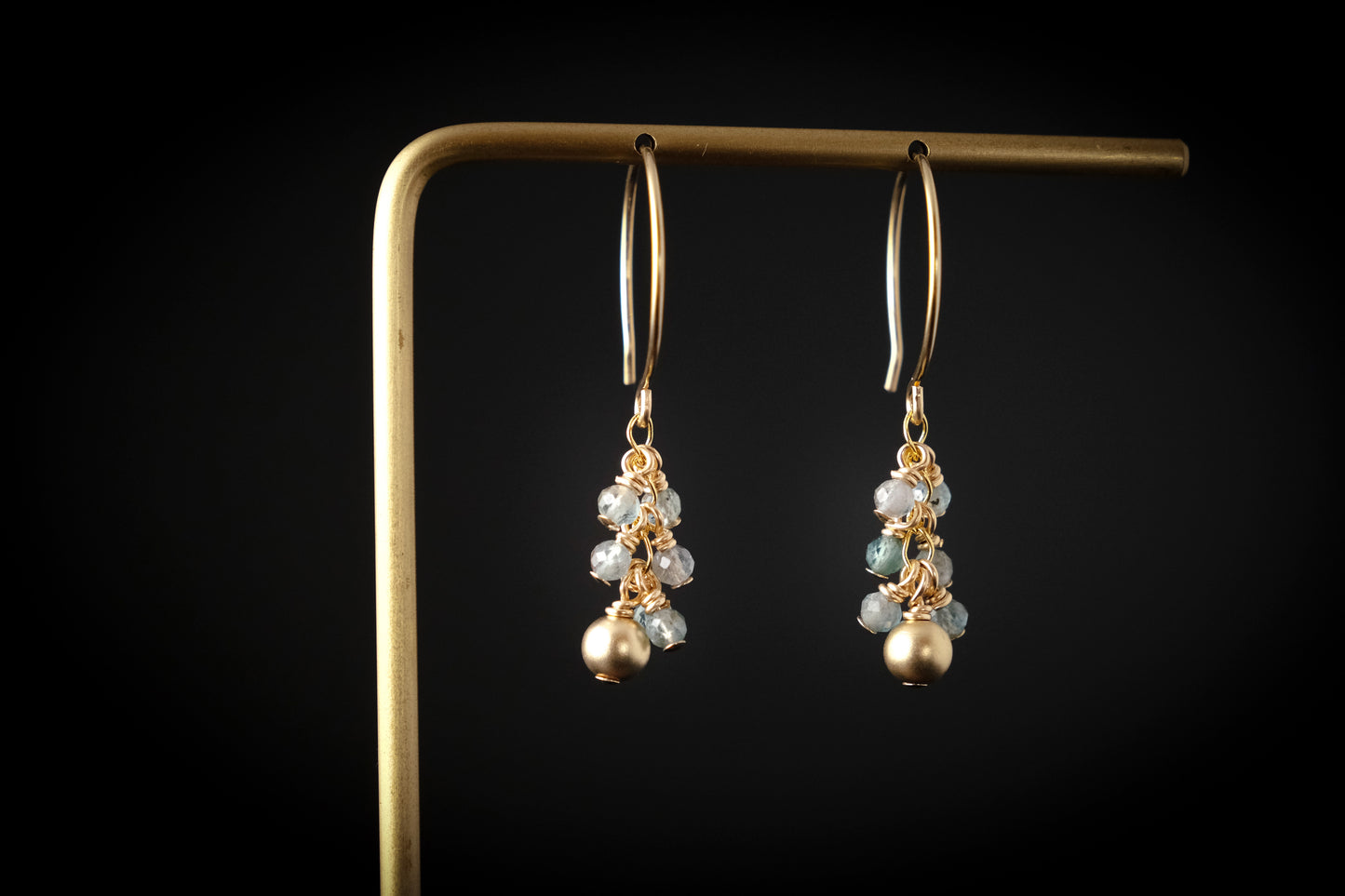 Earrings, "Confetti" Gemstone 14k Gold-fill Earrings (Aqua Apatite)