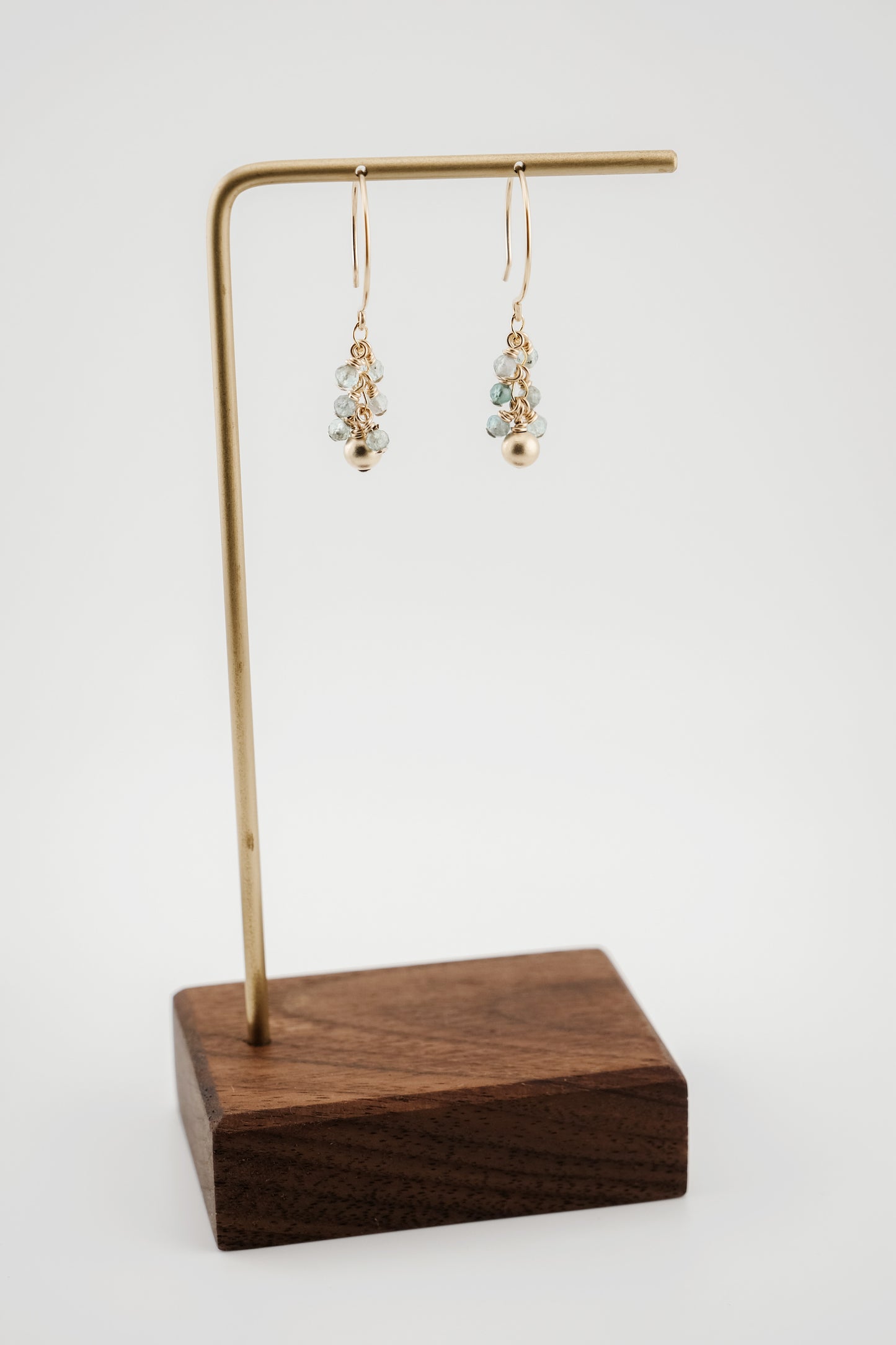 Earrings, "Confetti" Gemstone 14k Gold-fill Earrings (Aqua Apatite)