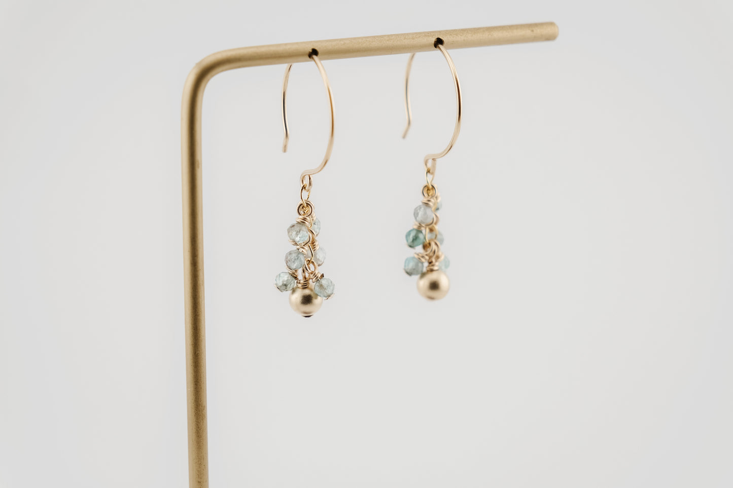 Earrings, "Confetti" Gemstone 14k Gold-fill Earrings (Aqua Apatite)