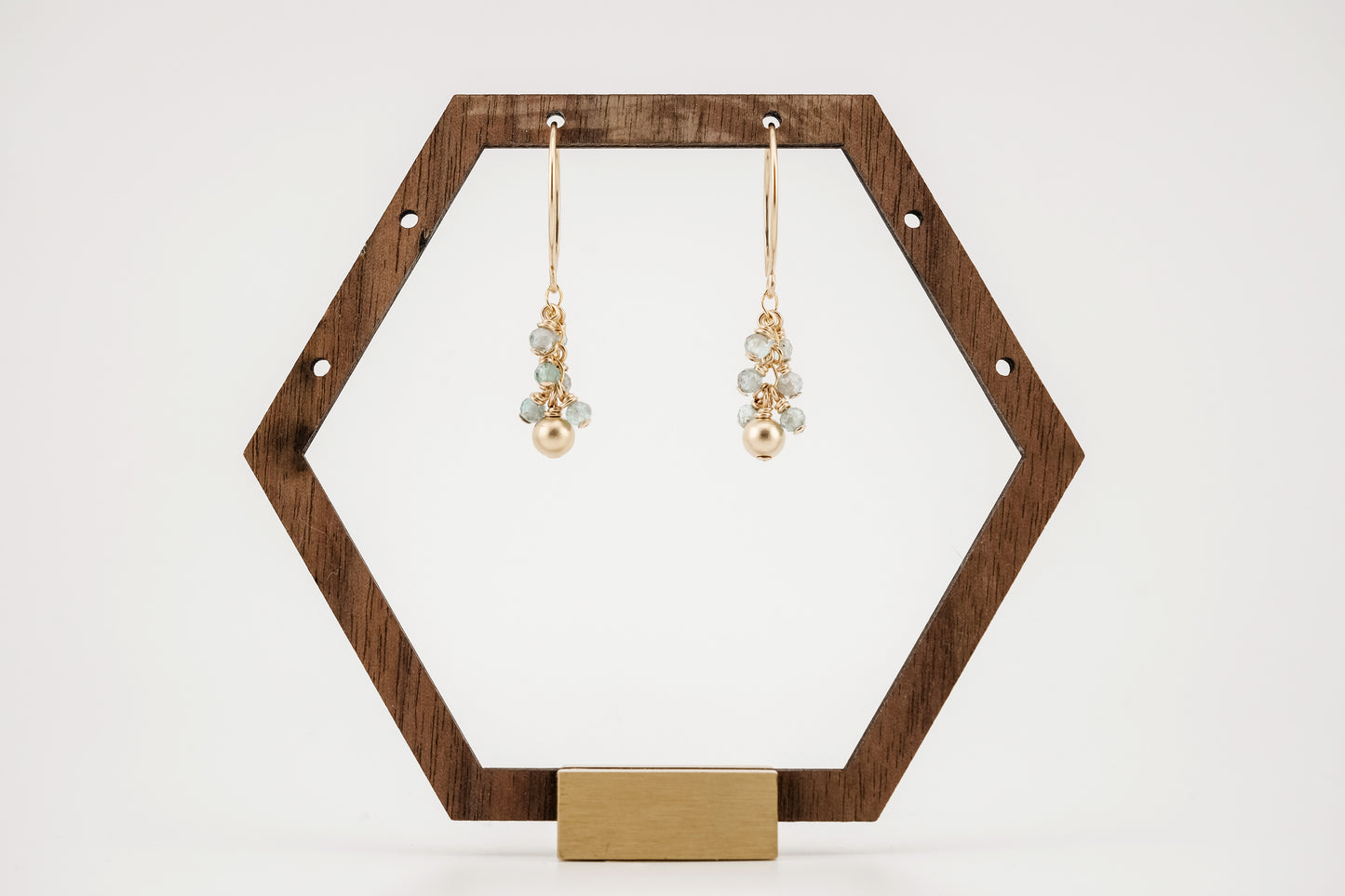Earrings, "Confetti" Gemstone 14k Gold-fill Earrings (Aqua Apatite)