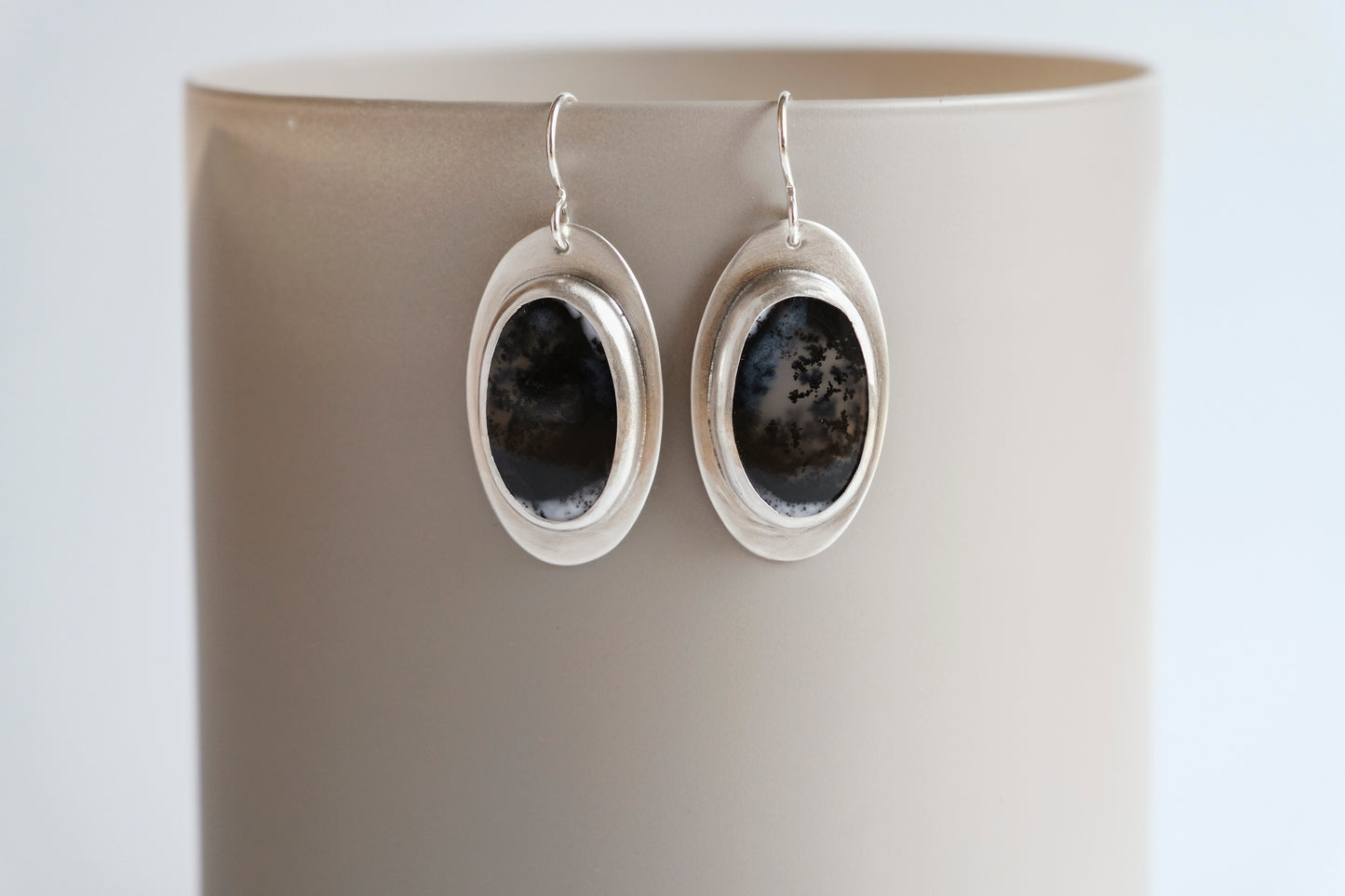 Earrings, Dendritic Agate Artisan Earrings