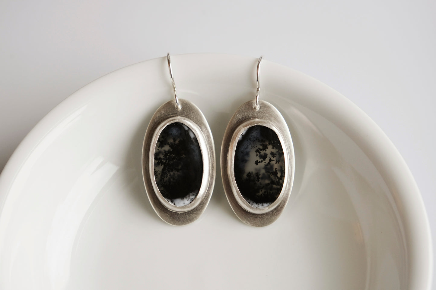 Earrings, Dendritic Agate Artisan Earrings