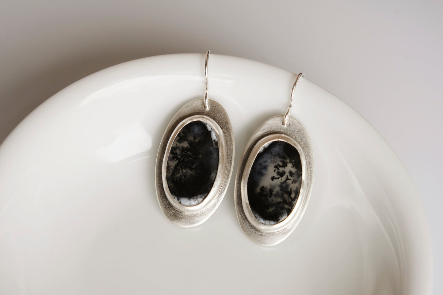 Earrings, Dendritic Agate Artisan Earrings