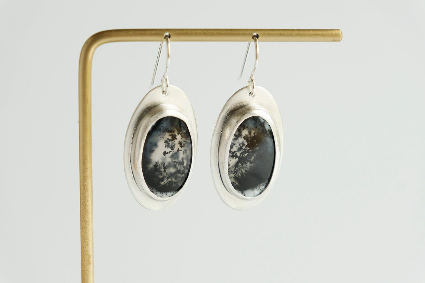 Earrings, Dendritic Agate Artisan Earrings