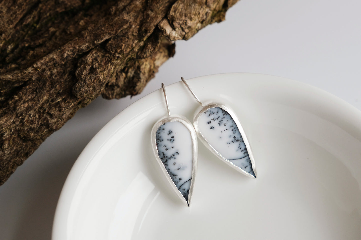 Earrings, Dendritic Opal Drop Earrings
