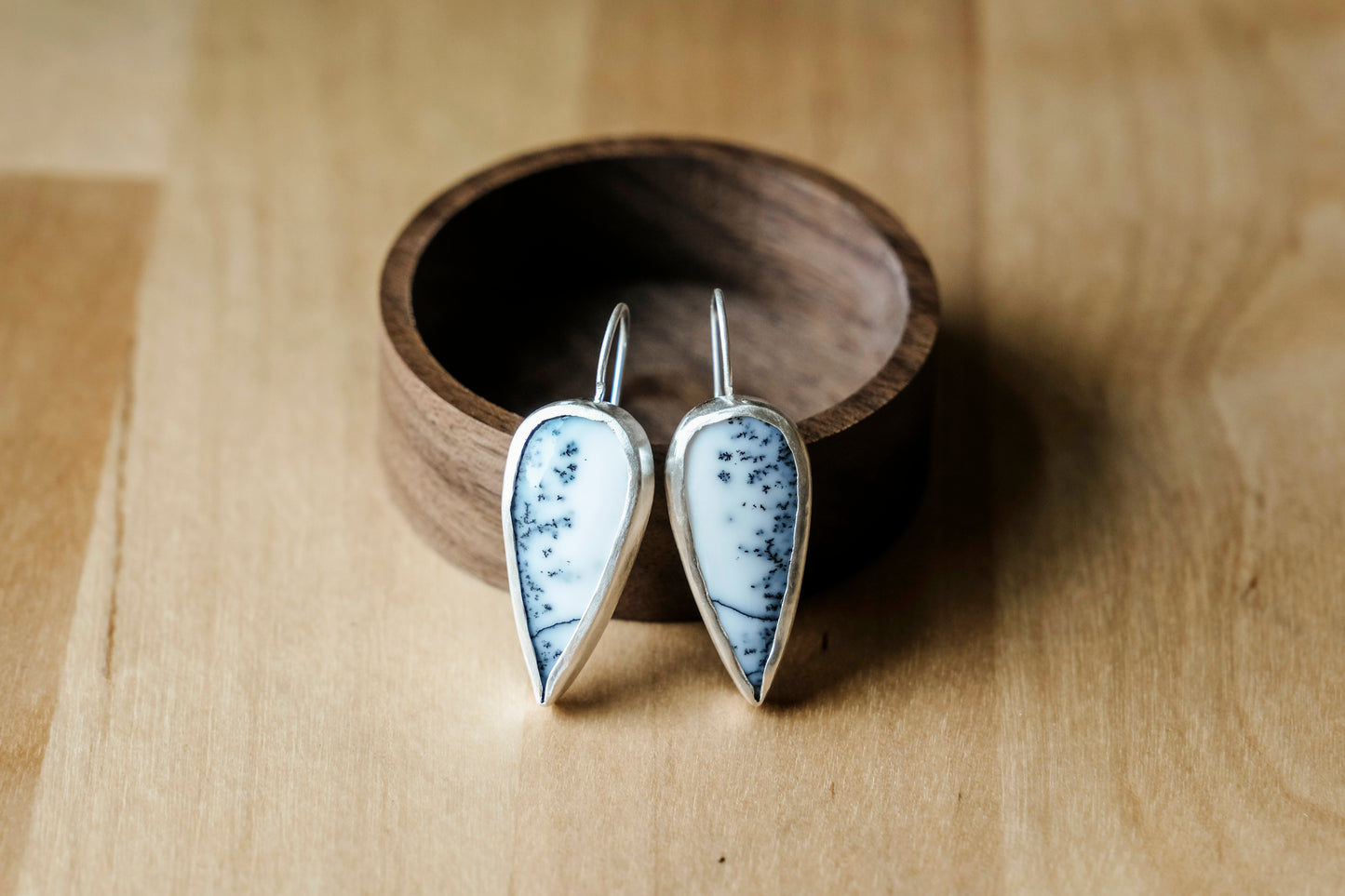 Earrings, Dendritic Opal Drop Earrings