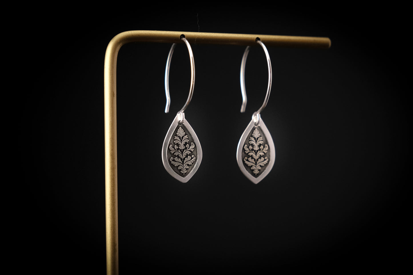 Earrings, Engraved Baroque Earrings
