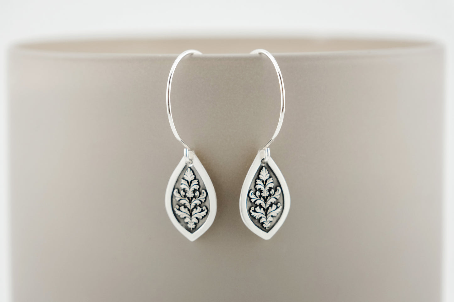 Earrings, Engraved Baroque Earrings
