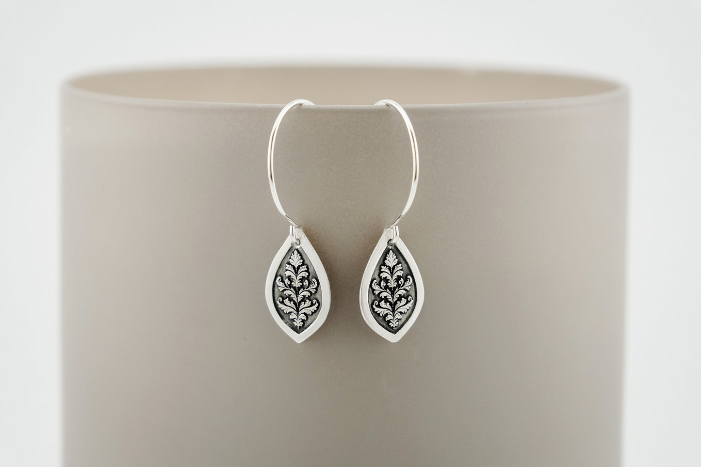 Earrings, Engraved Baroque Earrings
