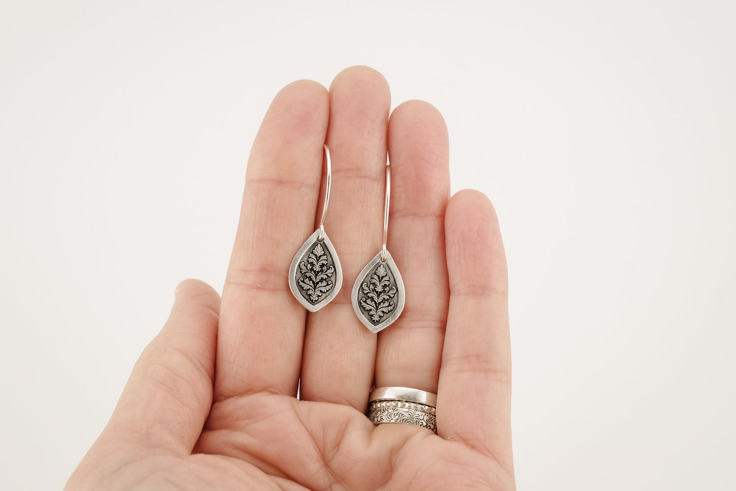 Earrings, Engraved Baroque Earrings
