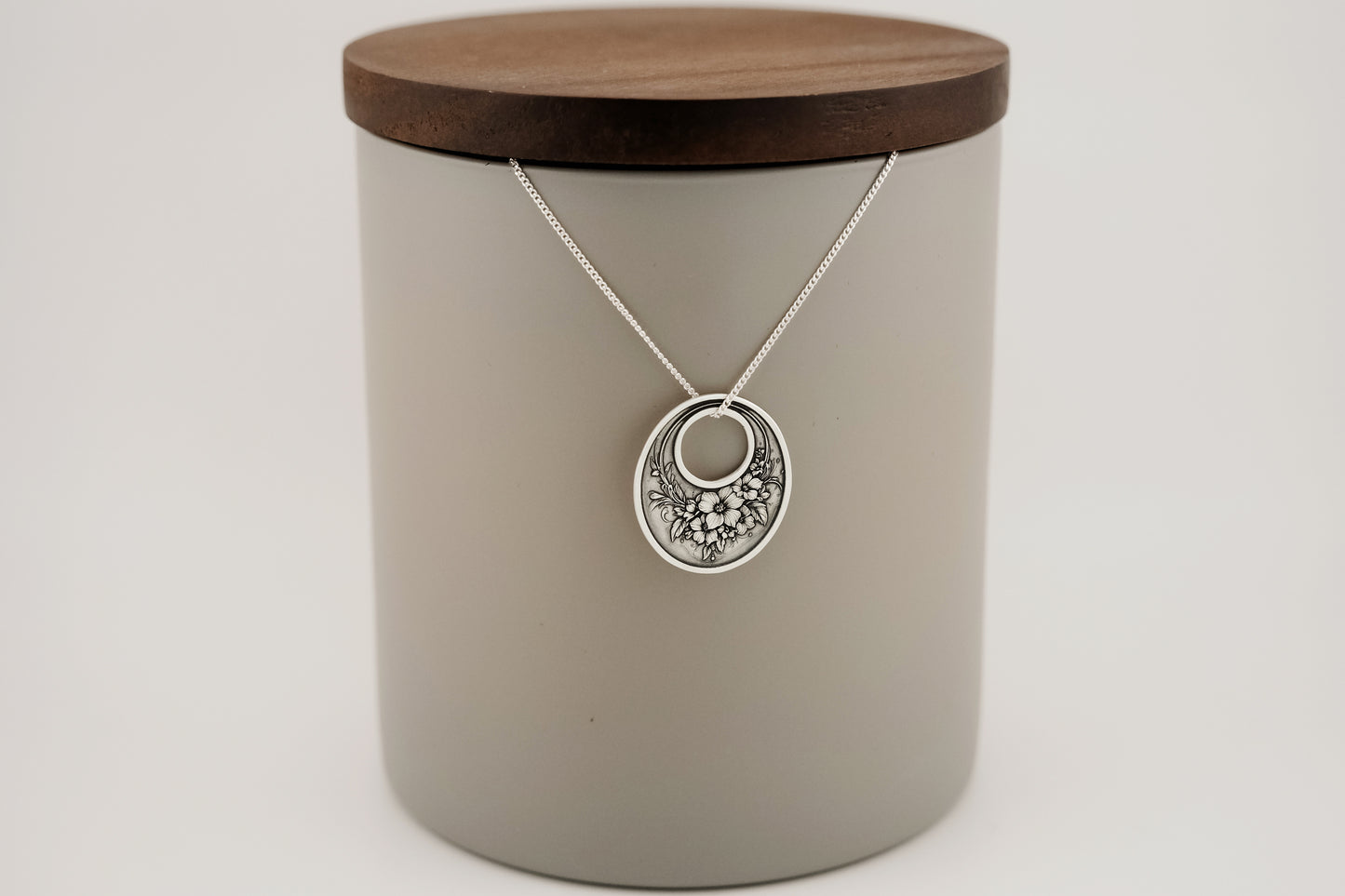 Necklace, Engraved Flower Bouquet Necklace