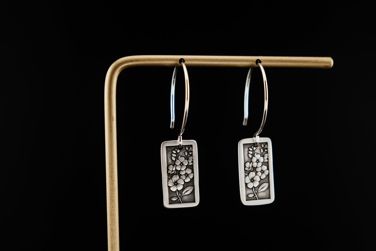 Earrings, Engraved Flowers 2 Earrings