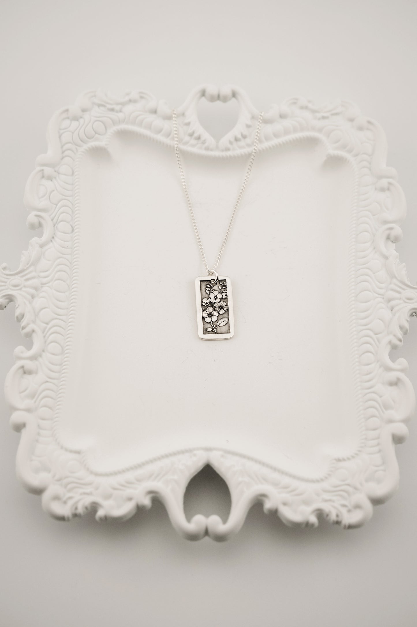 Necklace, Engraved Flowers 2 Necklace