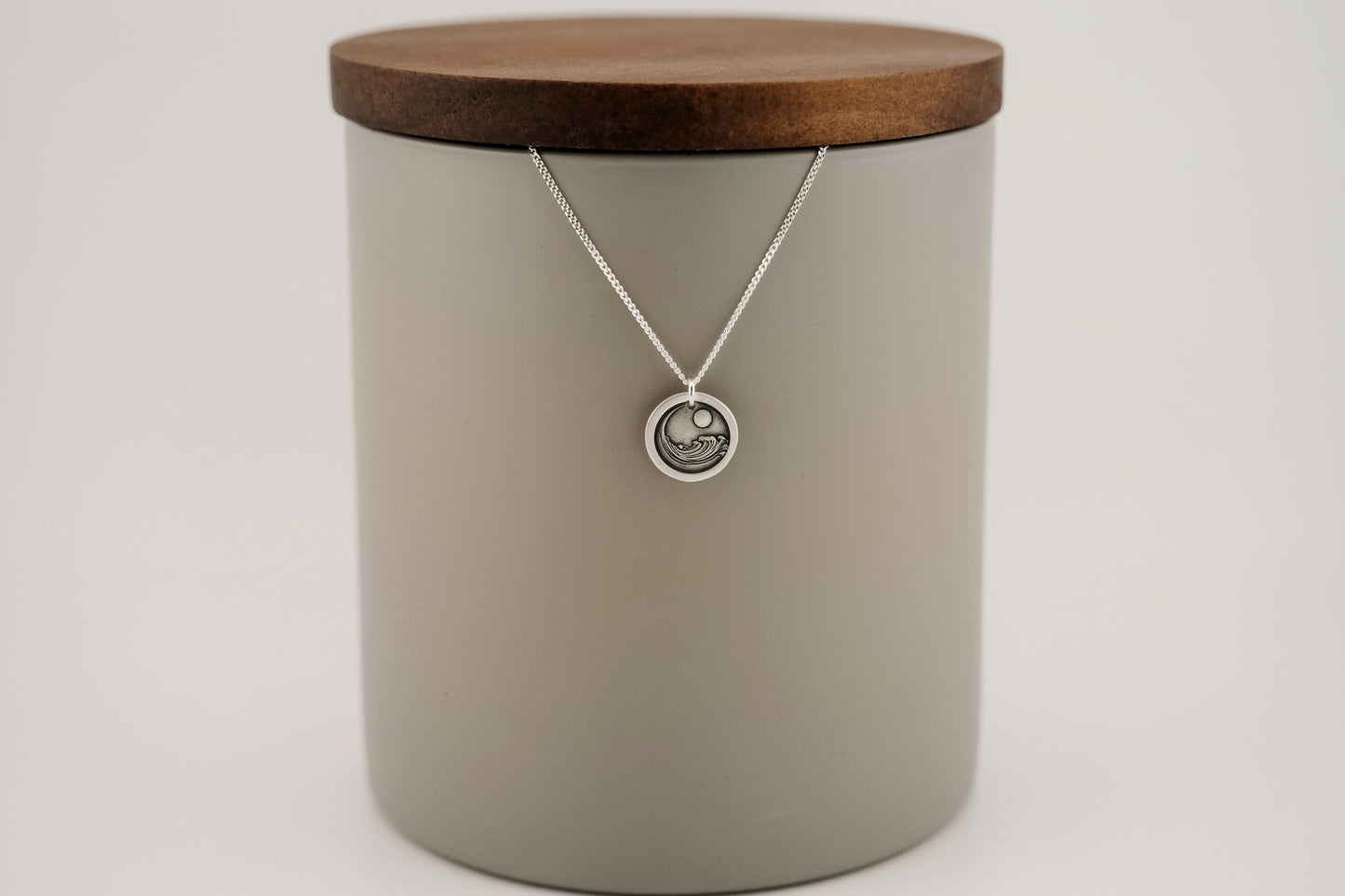 Necklace, Engraved Ocean Wave Necklace
