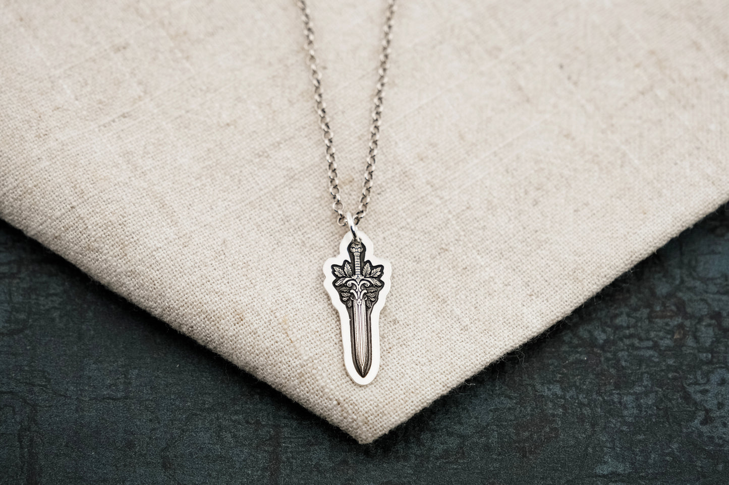 Necklace, Engraved Sword Necklace 1