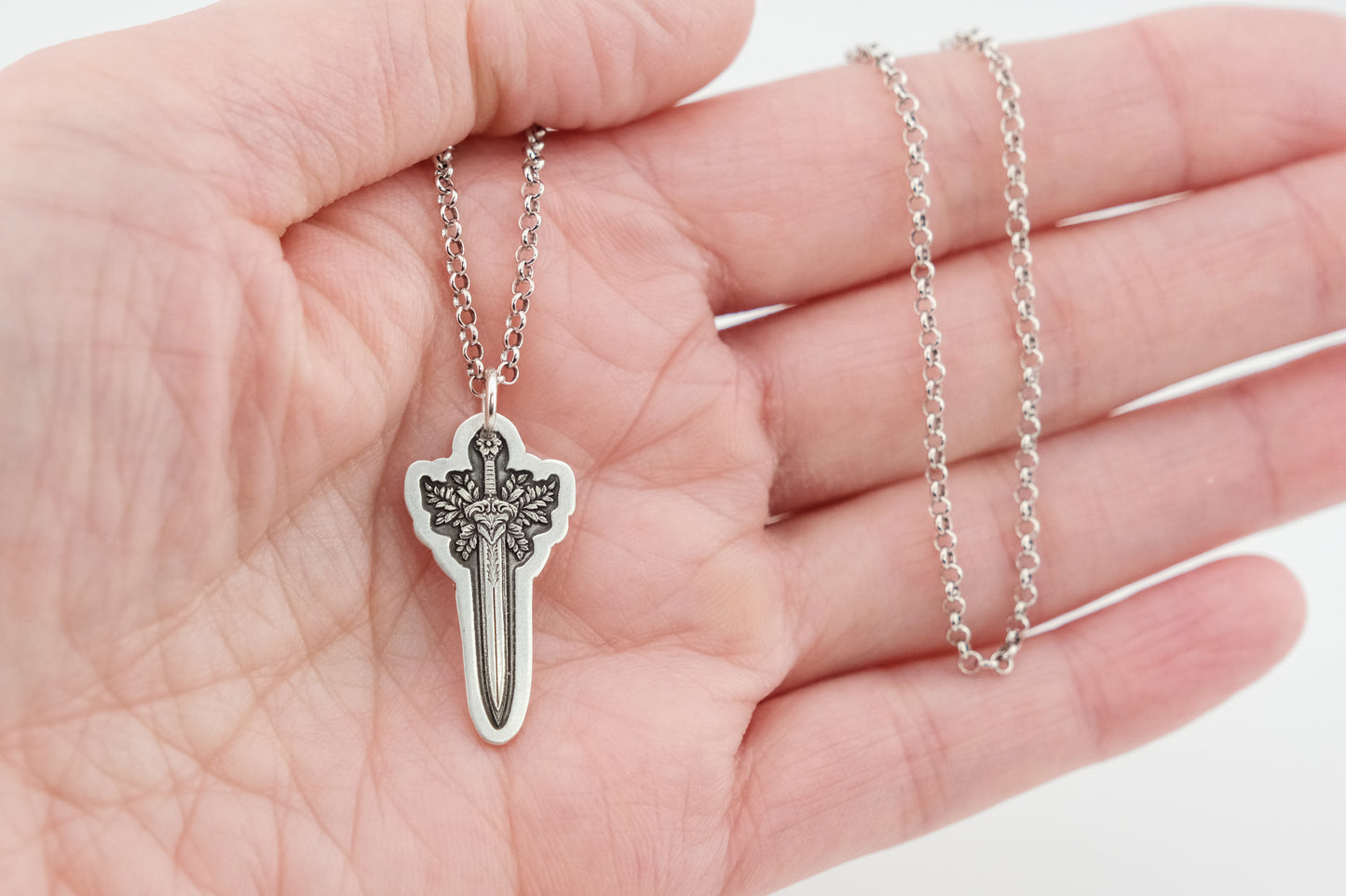 Necklace, Engraved Sword Necklace 2