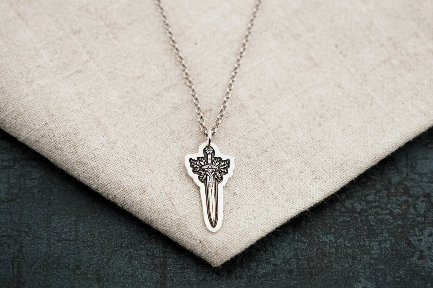 Necklace, Engraved Sword Necklace 2