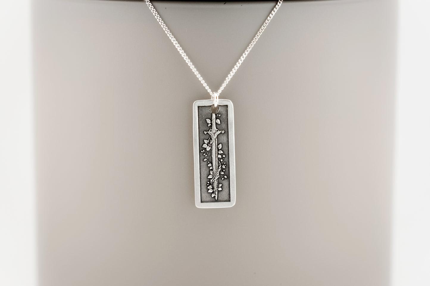 Necklace, Engraved Sword and Vine 2 Necklace
