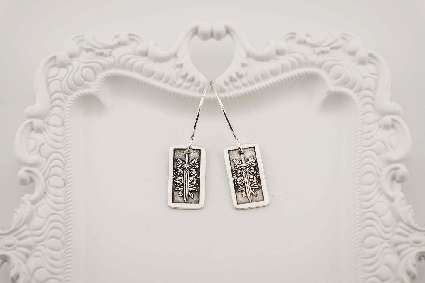 Earrings, Engraved Swords 2 Earrings