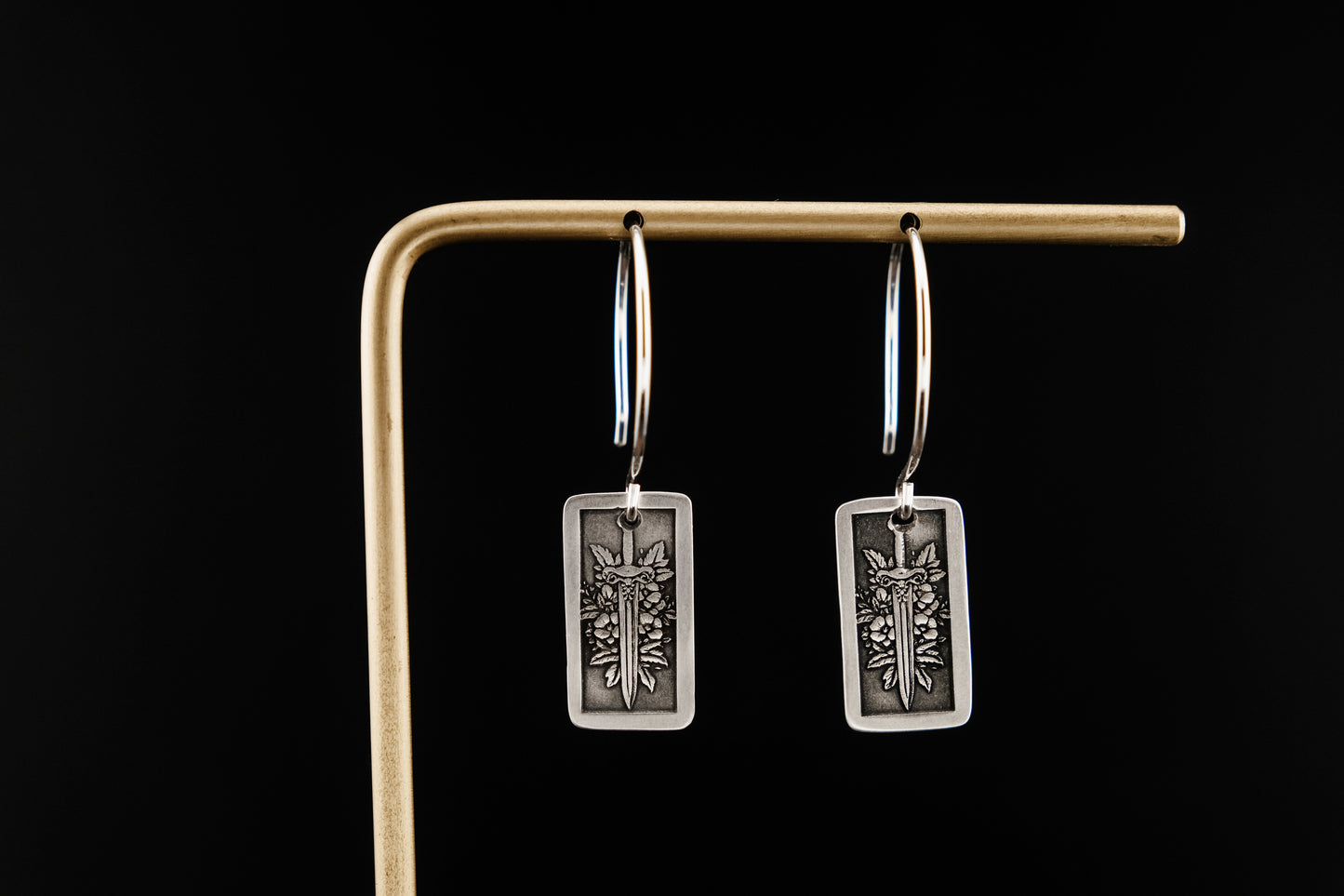 Earrings, Engraved Swords 2 Earrings