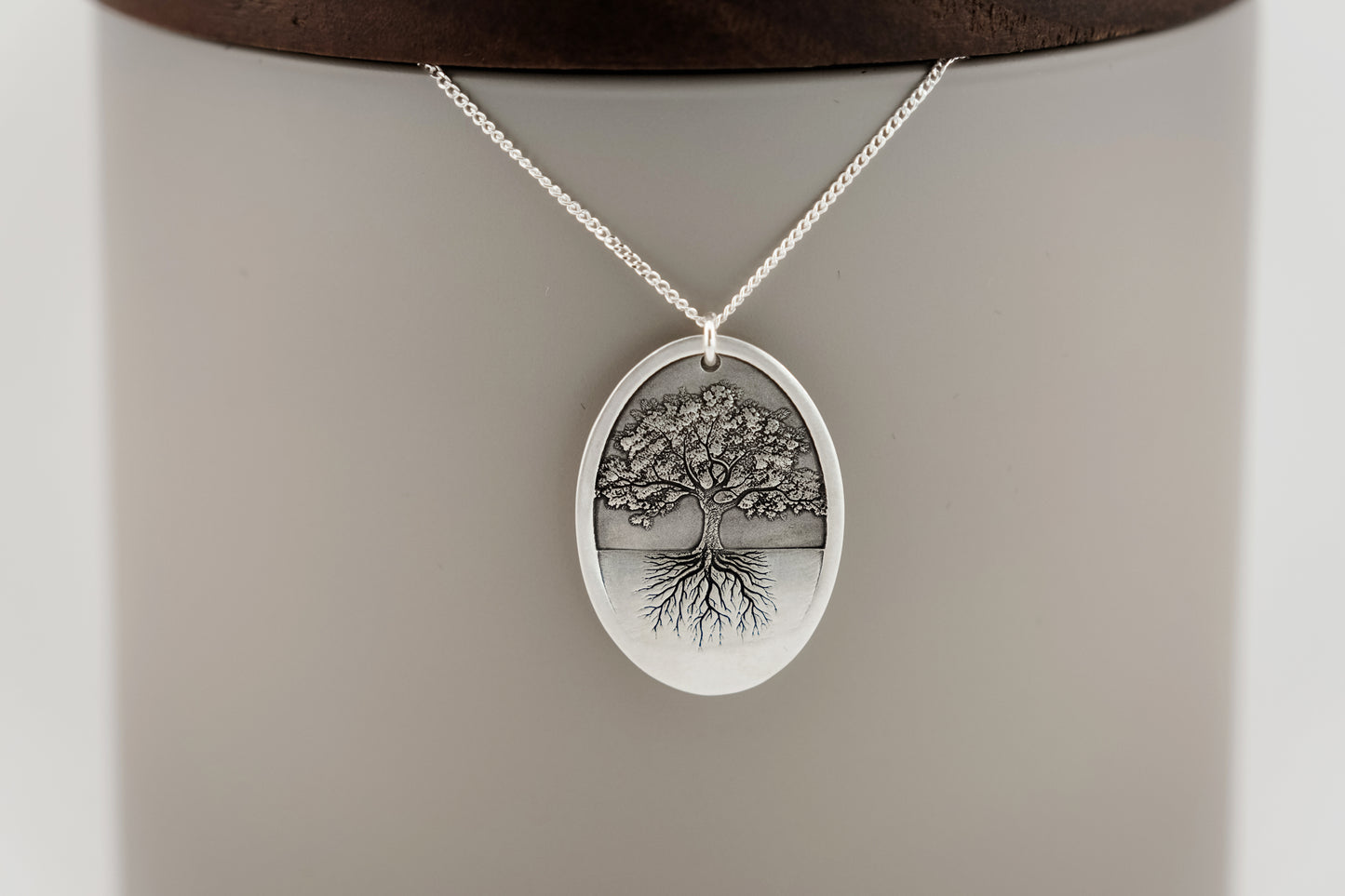 Necklace, Engraved "Tree with Roots" Necklace