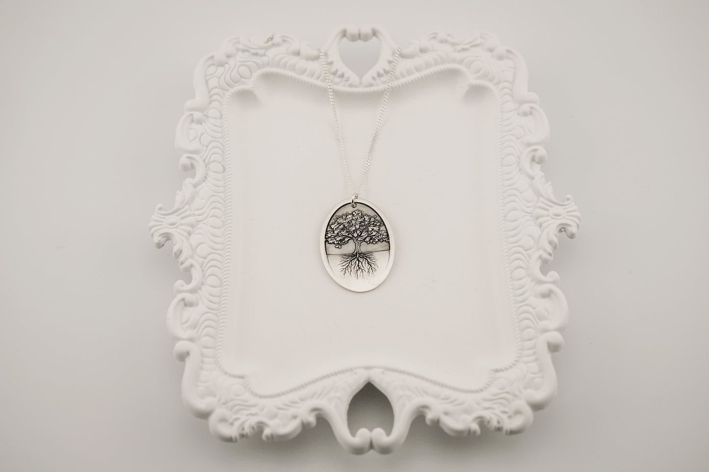 Necklace, Engraved "Tree with Roots" Necklace