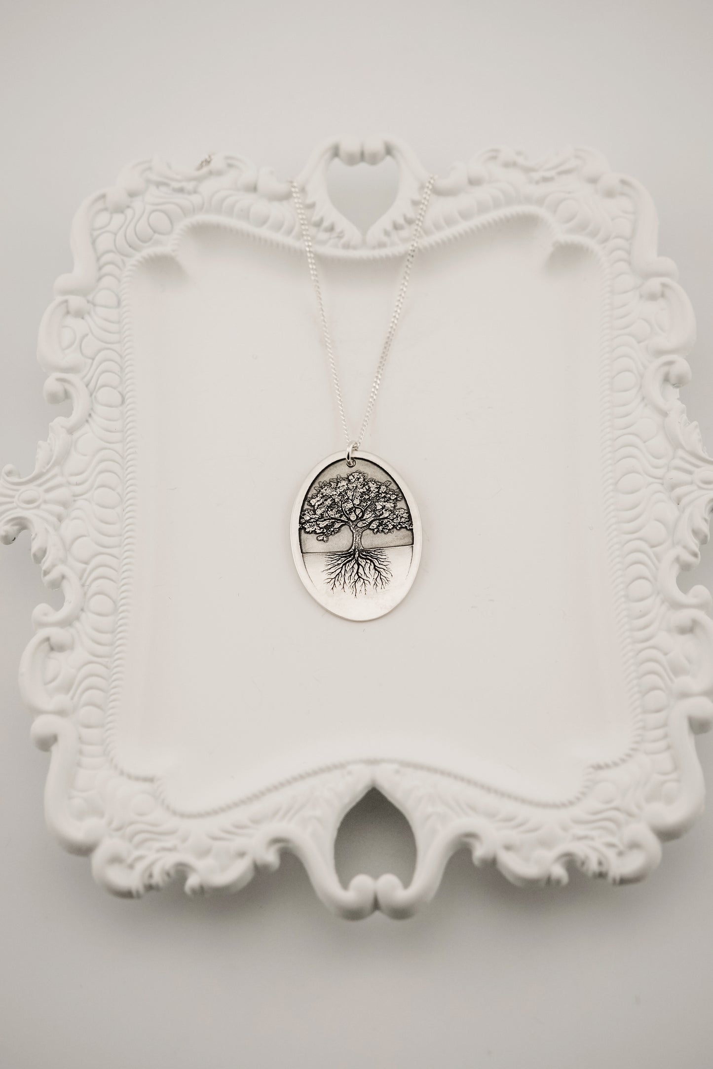 Necklace, Engraved "Tree with Roots" Necklace