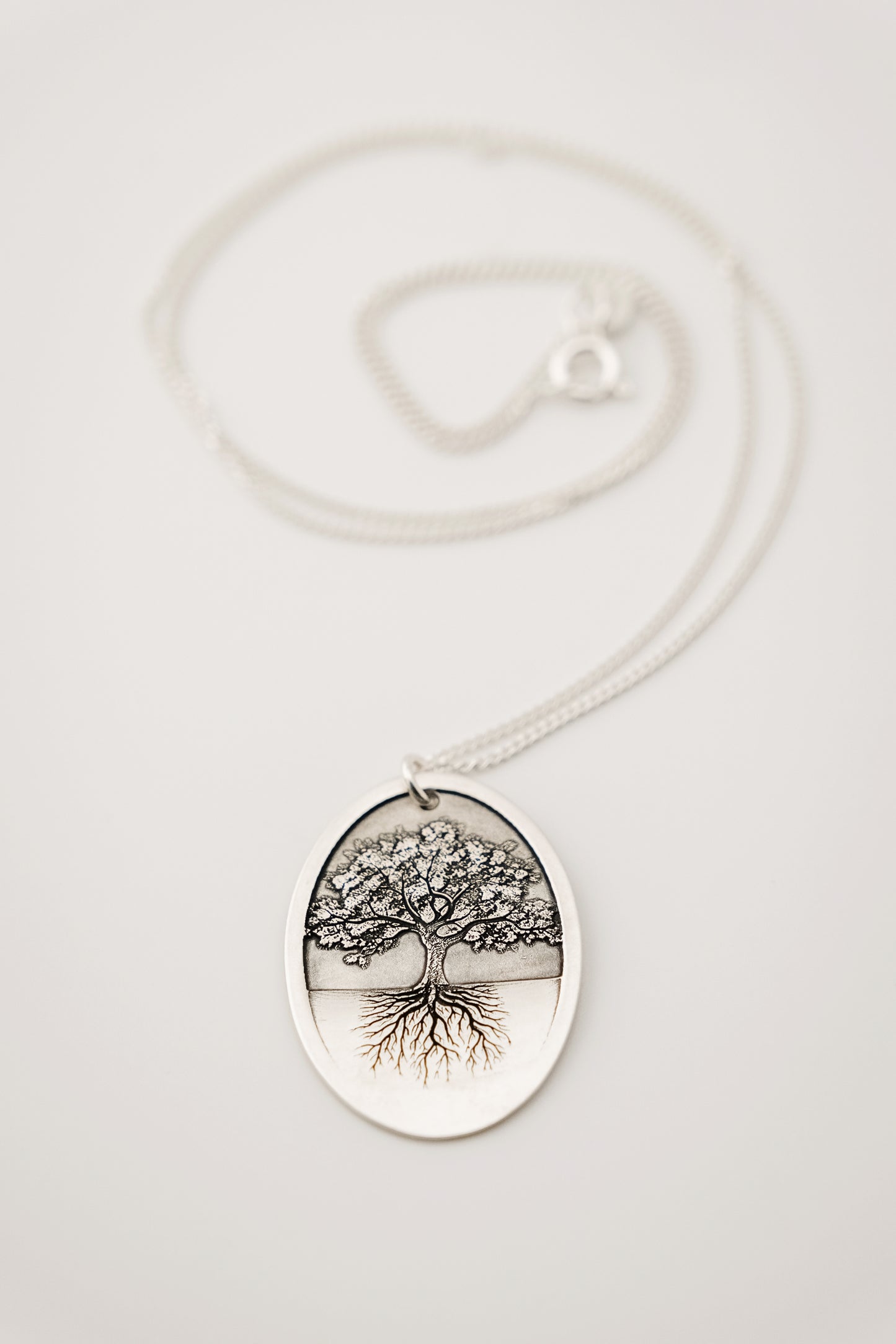 Necklace, Engraved "Tree with Roots" Necklace