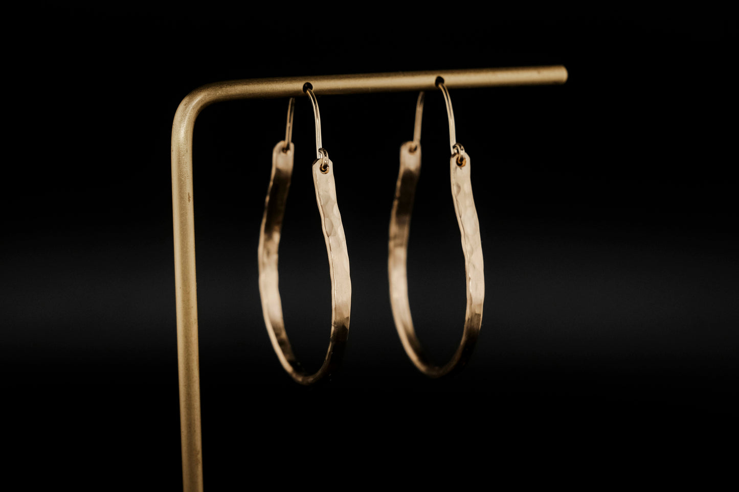 Earrings, Hammered 14k Gold Fill Hinged Hoops
