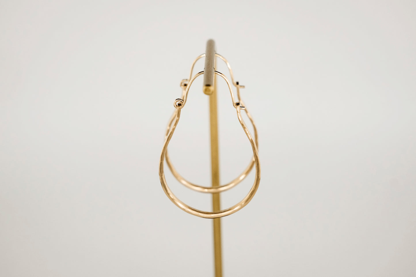 Earrings, Hammered 14k Gold Fill Hinged Hoops