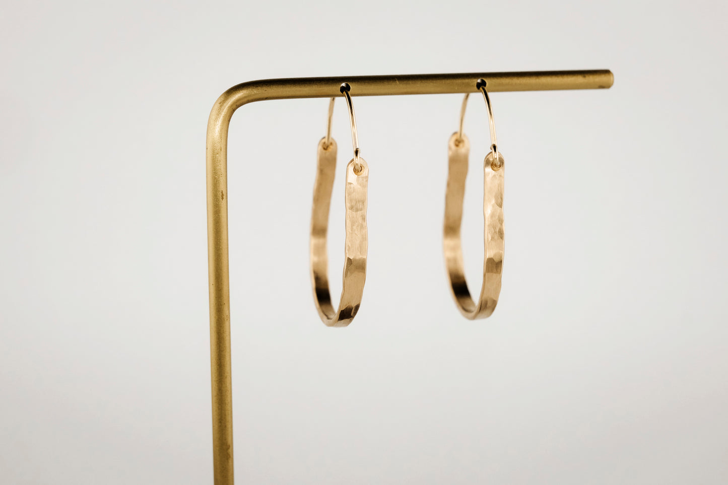 Earrings, Hammered 14k Gold Fill Hinged Hoops