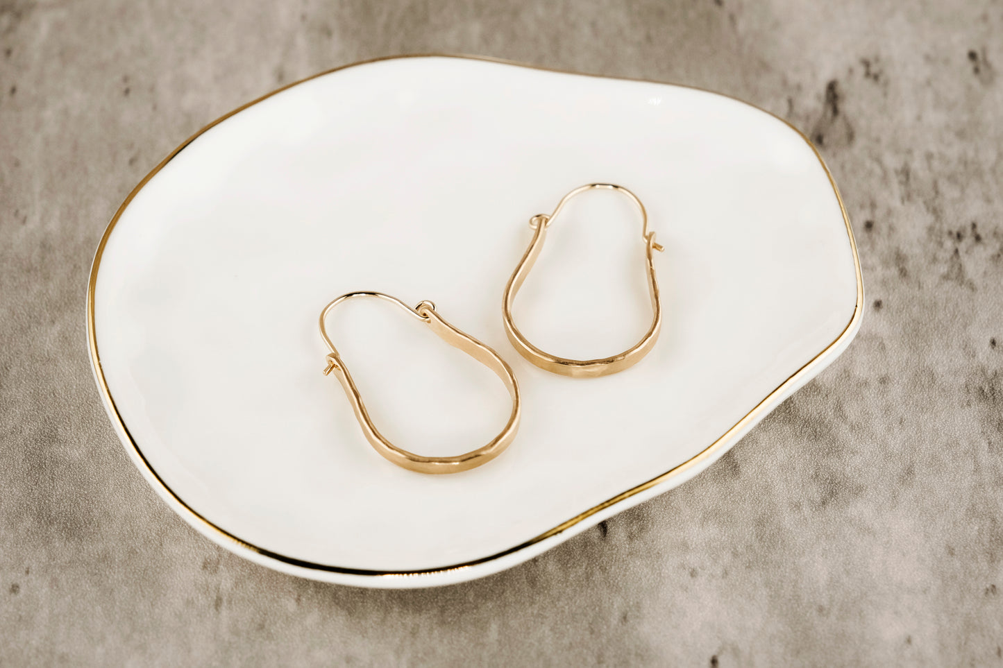 Earrings, Hammered 14k Gold Fill Hinged Hoops