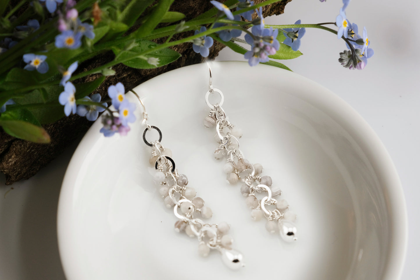 Earrings, Laguna Lace Agate Waterfall Dangle Earrings