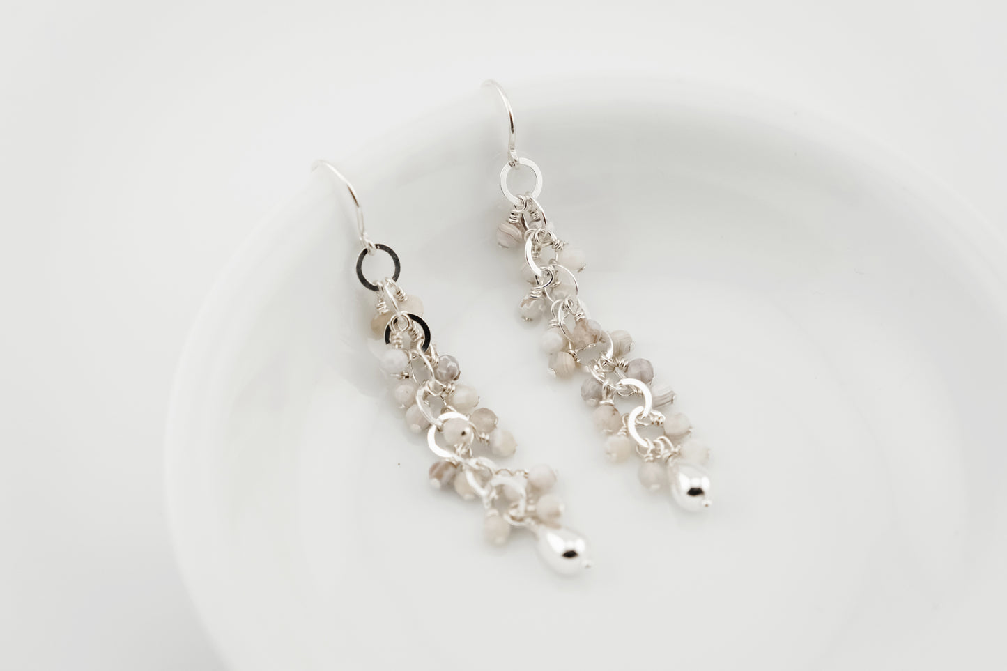 Earrings, Laguna Lace Agate Waterfall Dangle Earrings