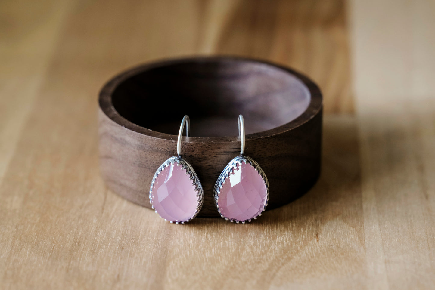 Earrings, Lavender Chalcedony Drop Earrings
