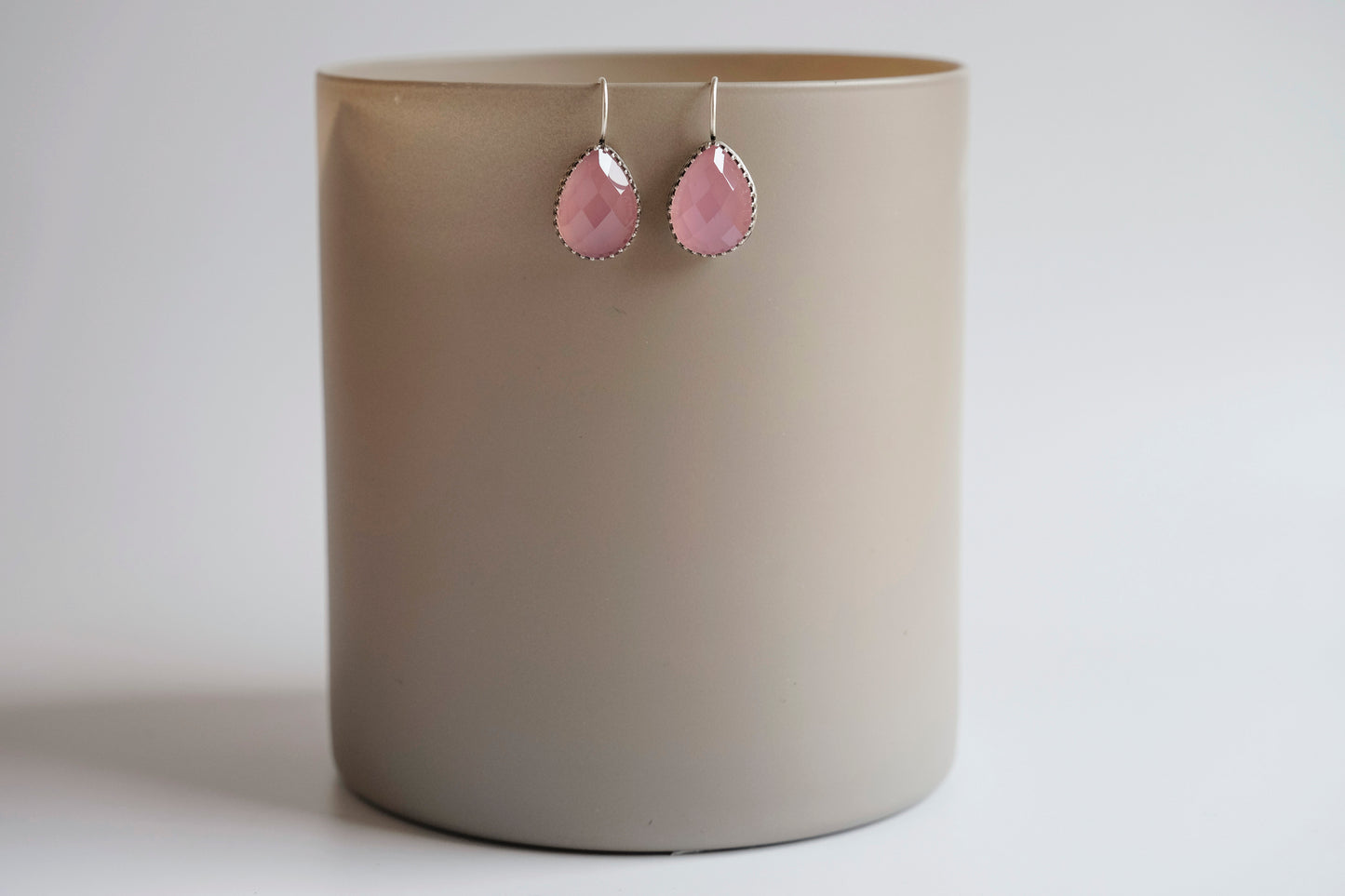 Earrings, Lavender Chalcedony Drop Earrings