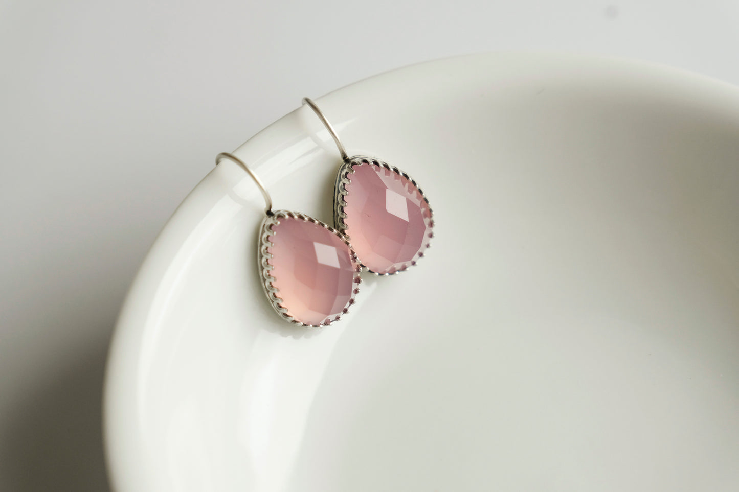 Earrings, Lavender Chalcedony Drop Earrings
