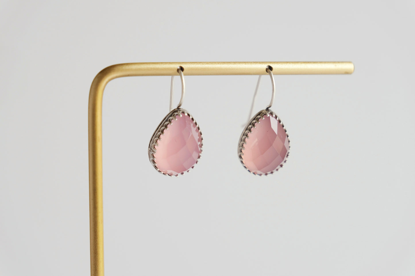 Earrings, Lavender Chalcedony Drop Earrings