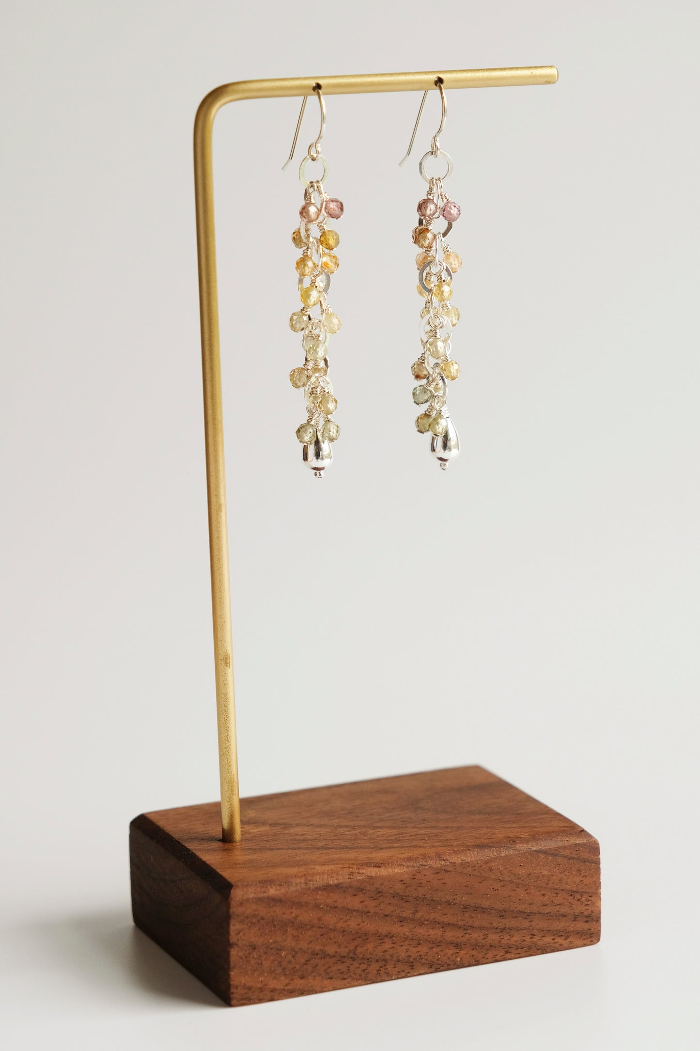 Earrings, Natural Zircon Waterfall Dangle Earrings