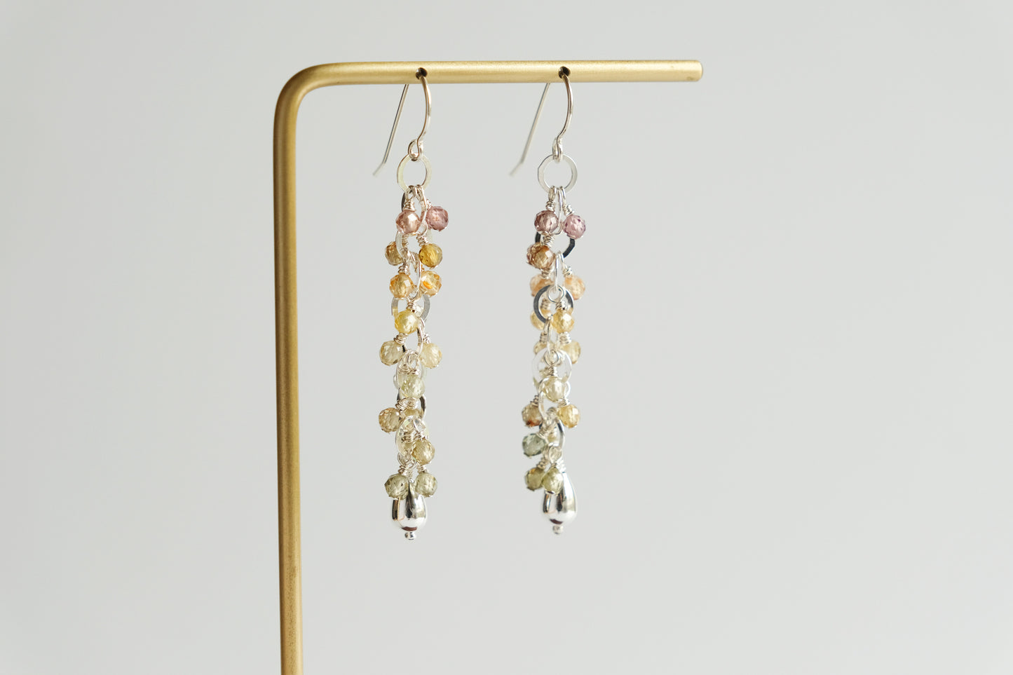 Earrings, Natural Zircon Waterfall Dangle Earrings