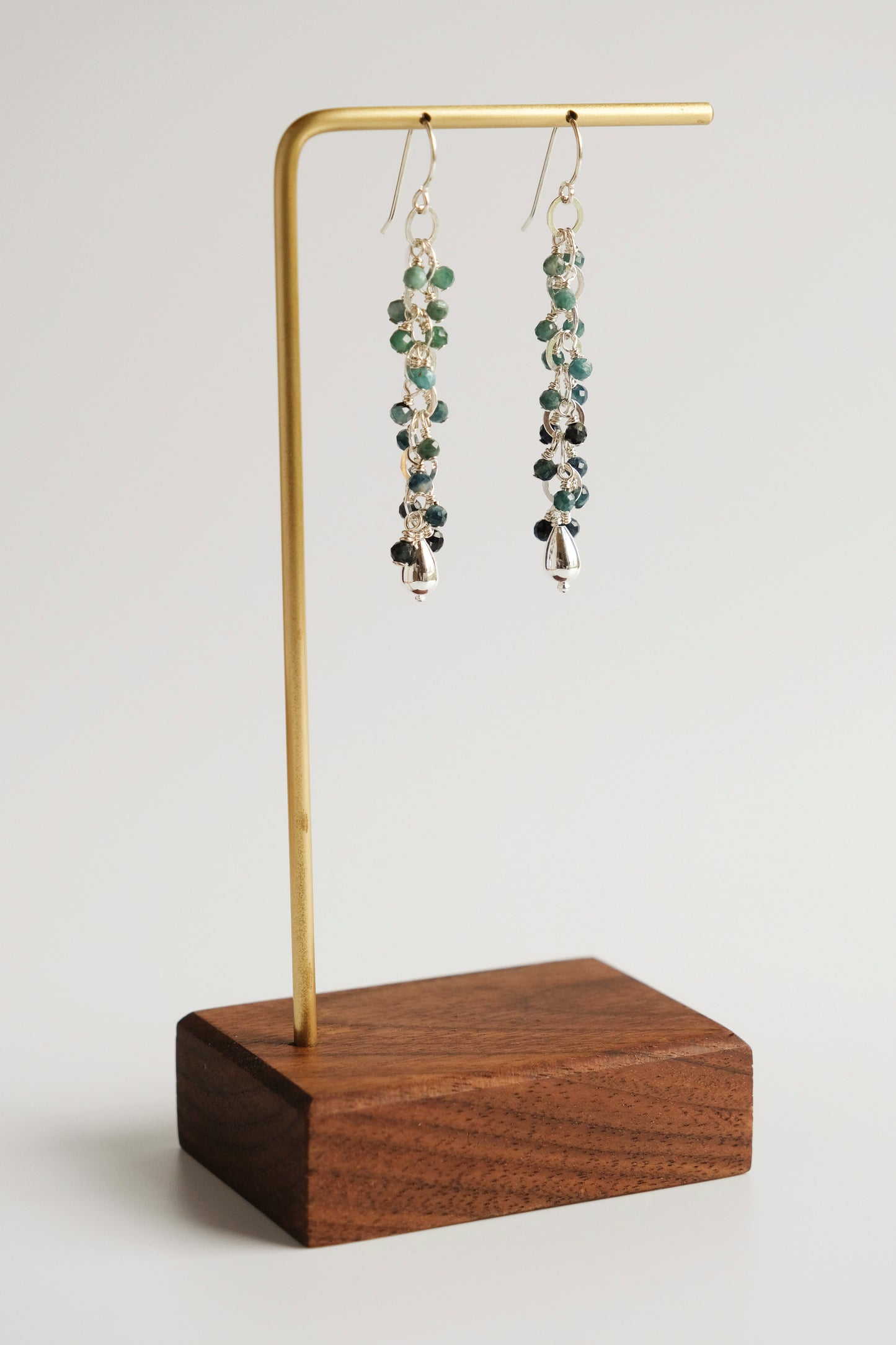 Earrings, Paraiba Blue Tourmaline Waterfall Dangle Earrings