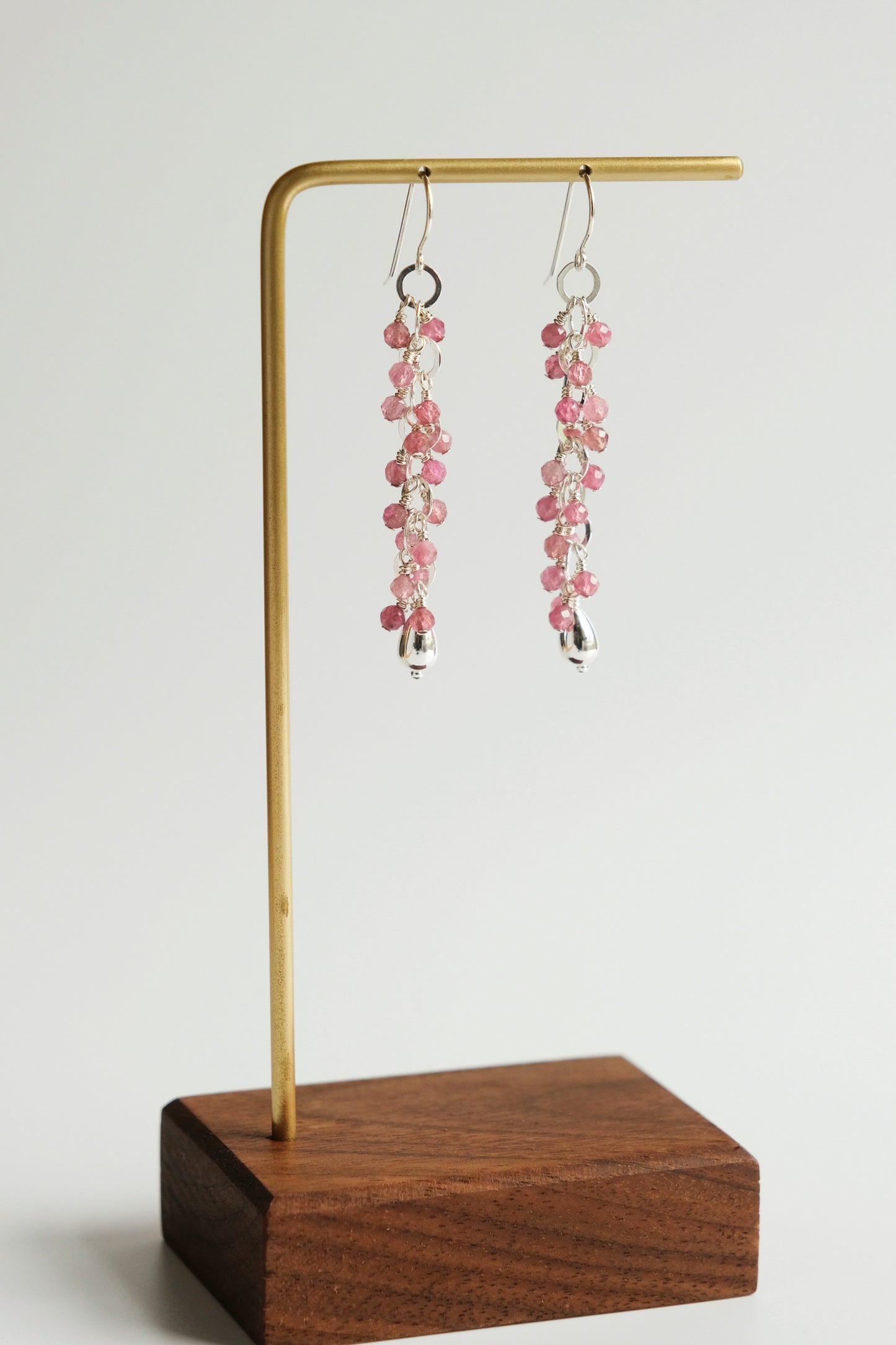 Earrings, Pink Tourmaline Waterfall Dangle Earrings