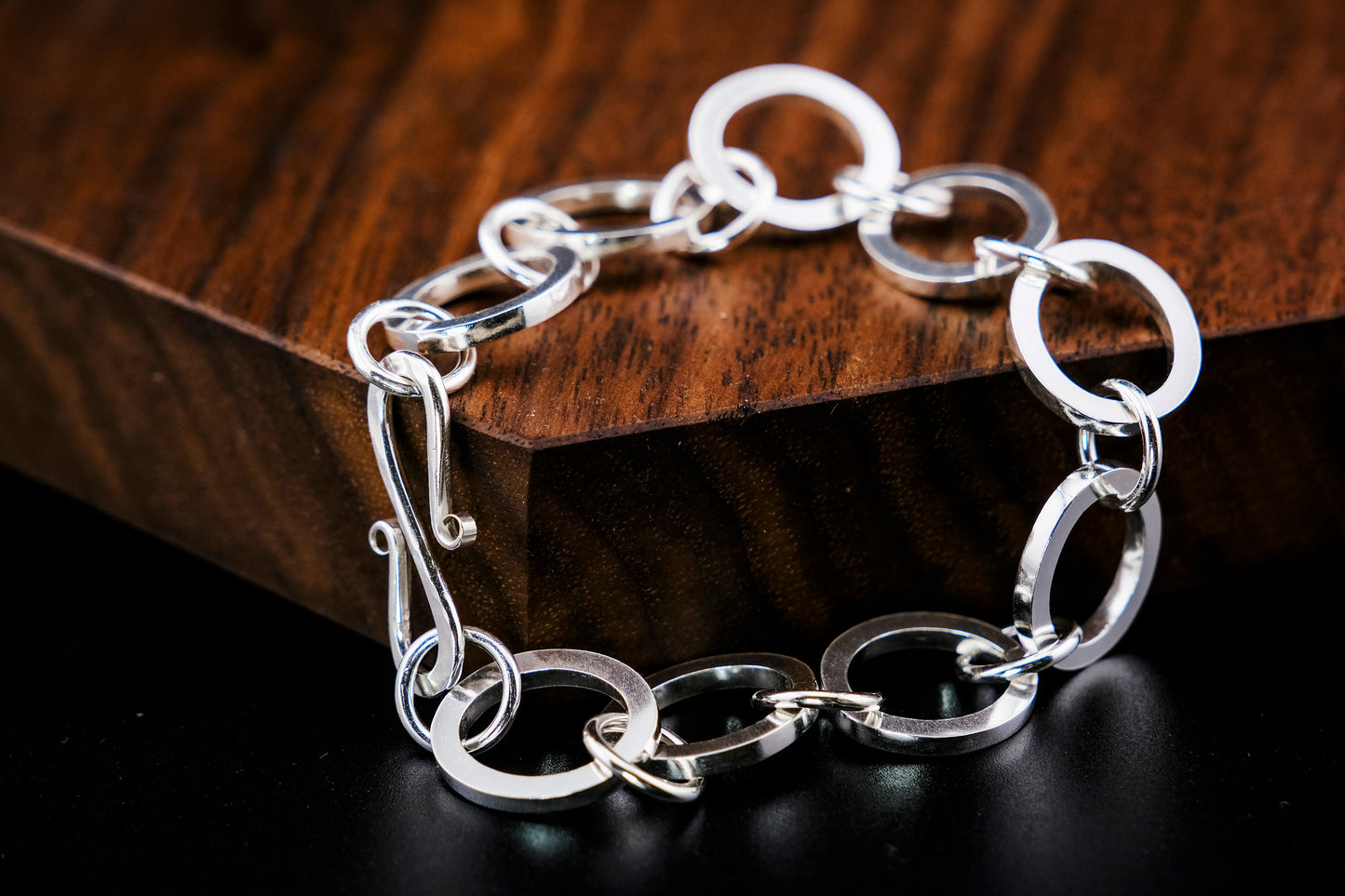 Bracelet, Silver Handmade Chunky Chain Bracelet