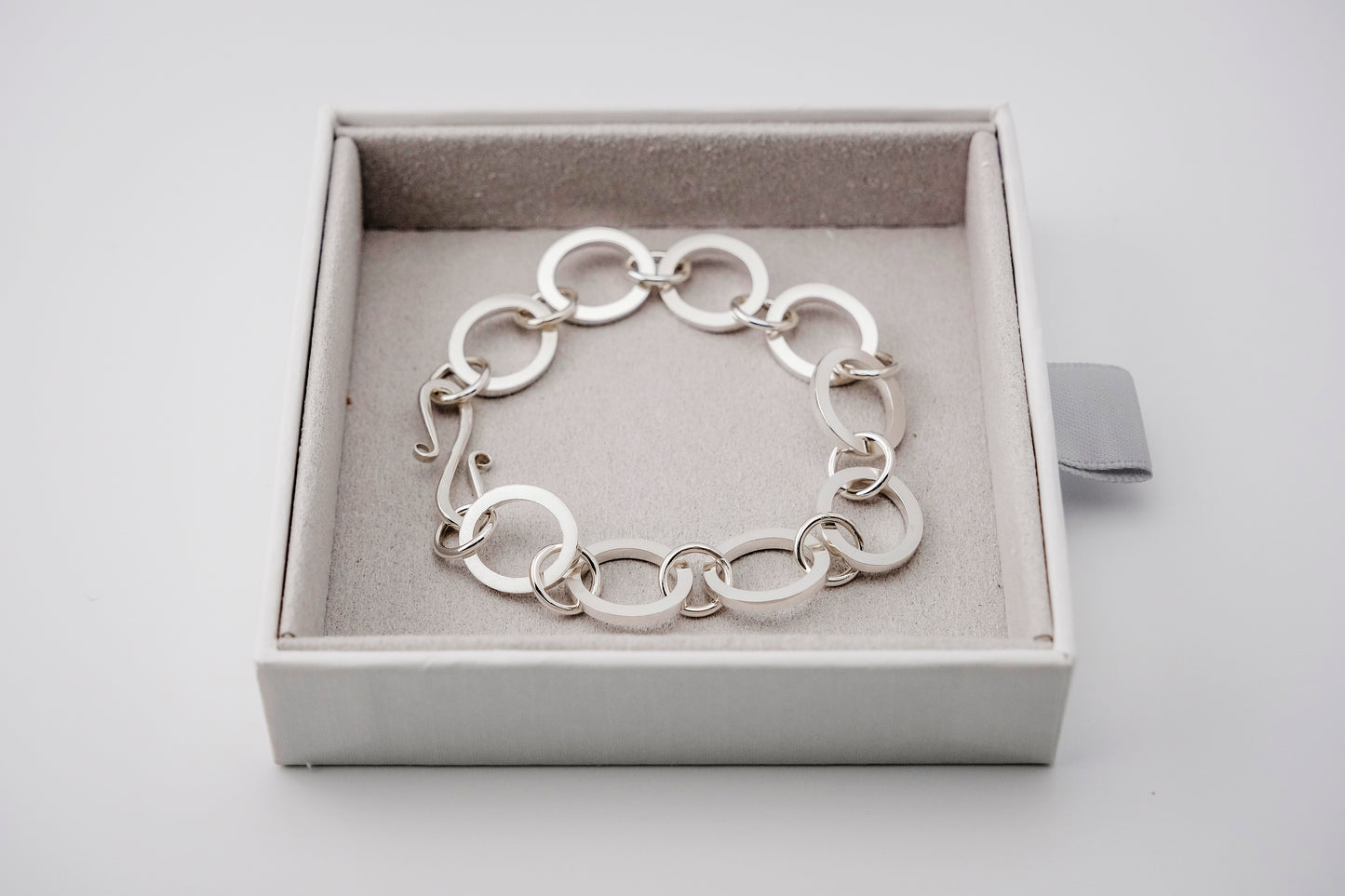 Bracelet, Silver Handmade Chunky Chain Bracelet
