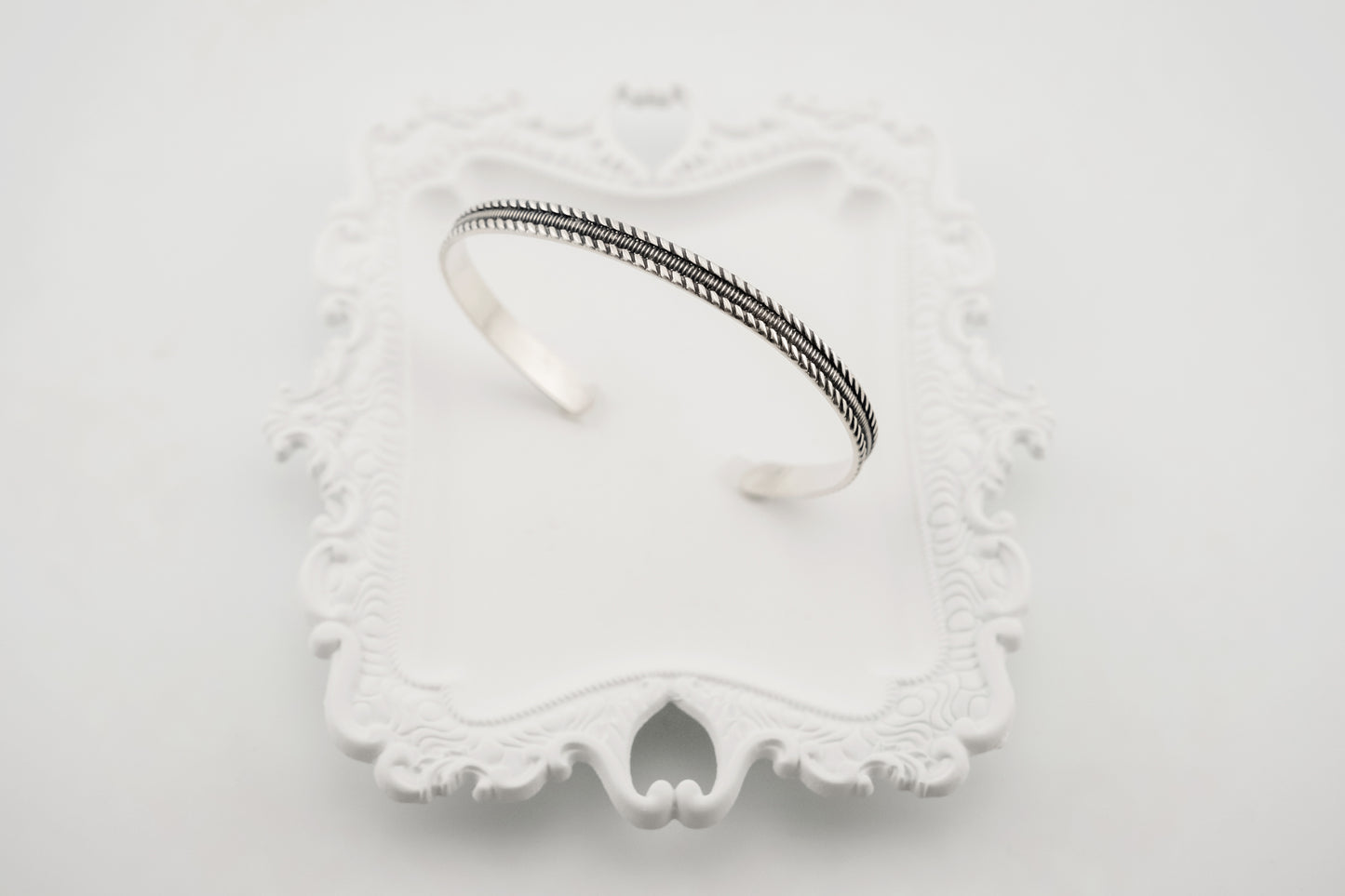 Bracelet, Sterling Silver Engraved Twist Cuff