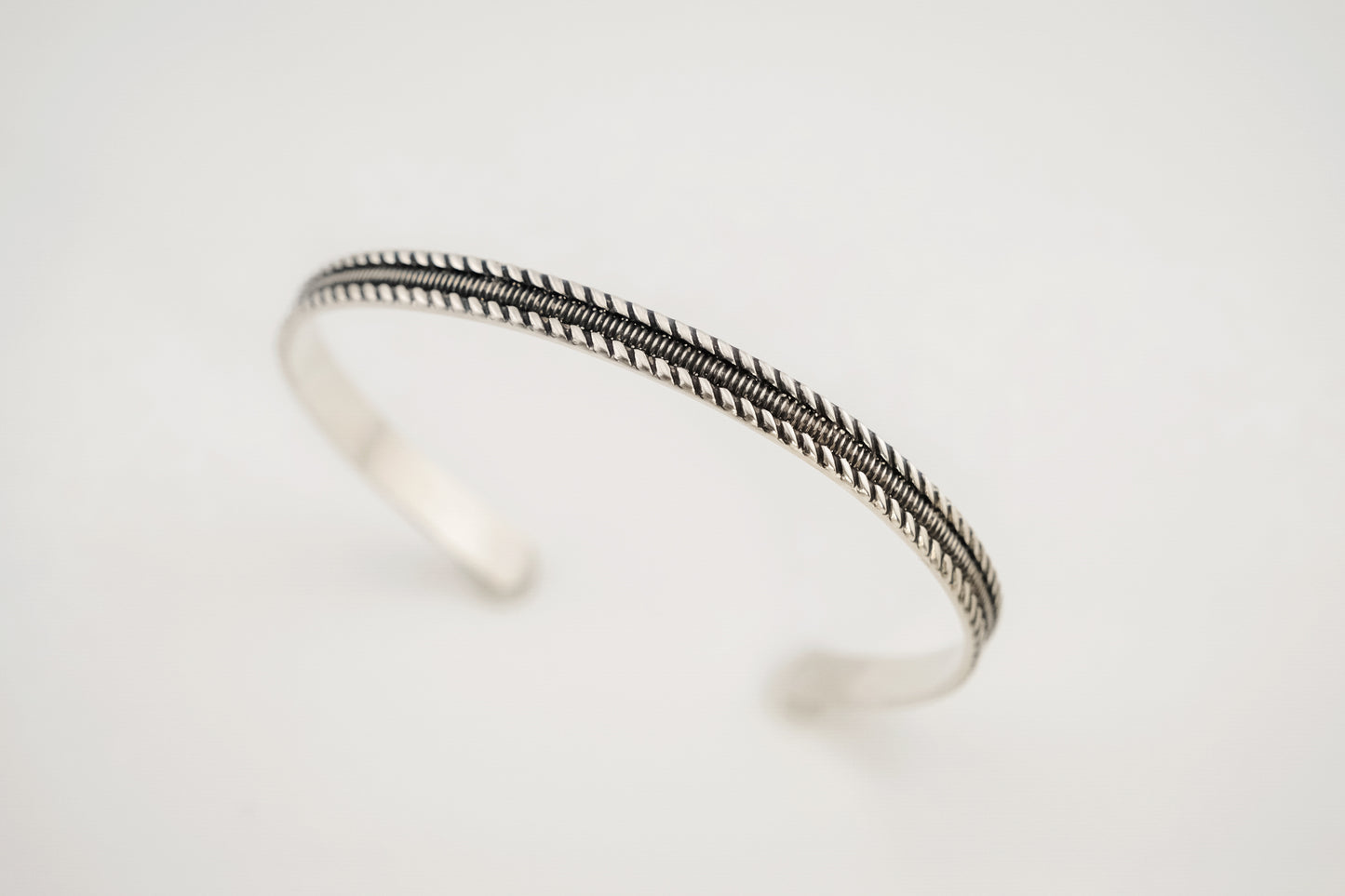 Bracelet, Sterling Silver Engraved Twist Cuff