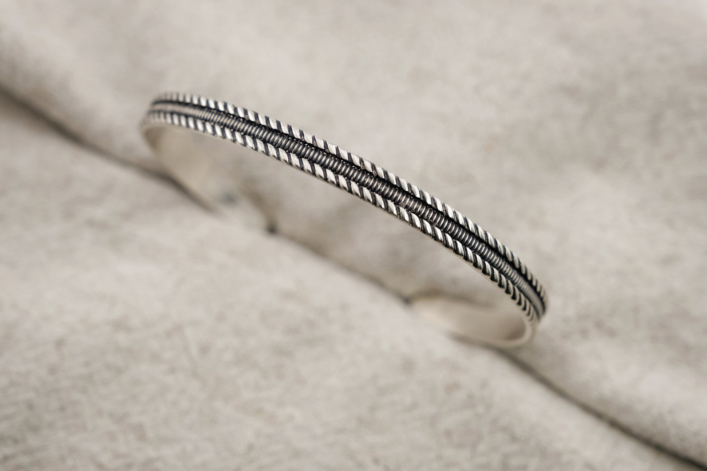 Bracelet, Sterling Silver Engraved Twist Cuff